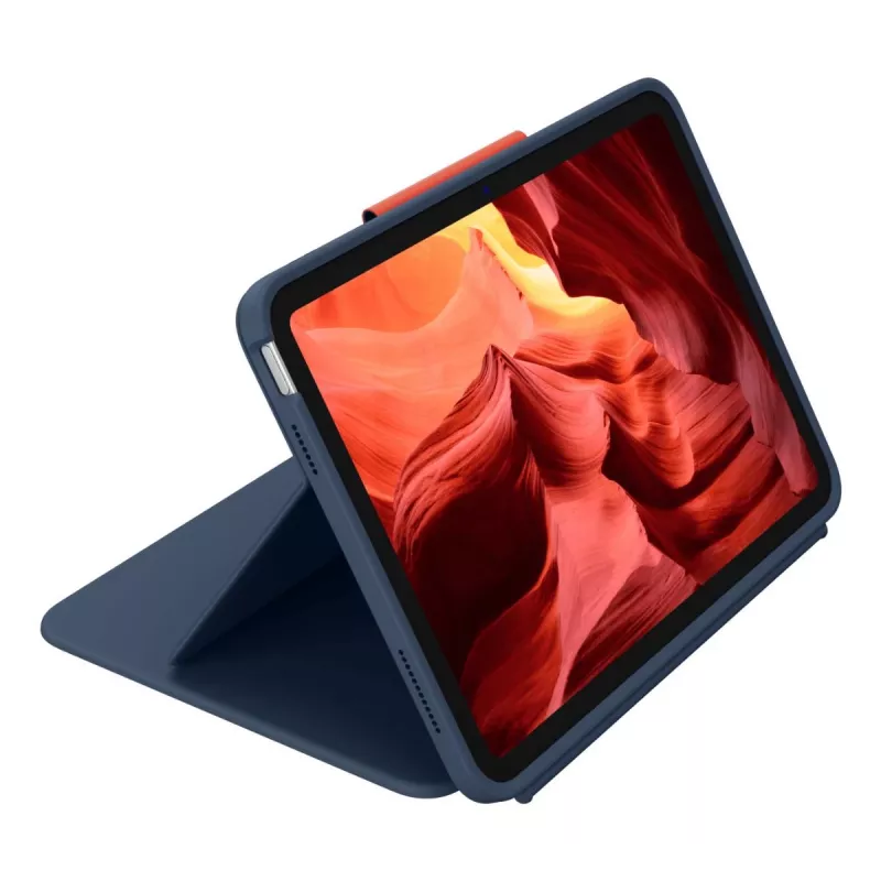 Custodia per tastiera Logitech Rugged Combo 4 Touch QWERTZ tedesco Smart Connector blu per iPad 10ª gen. (A16) con trackpad Dock 256×195×20 mm