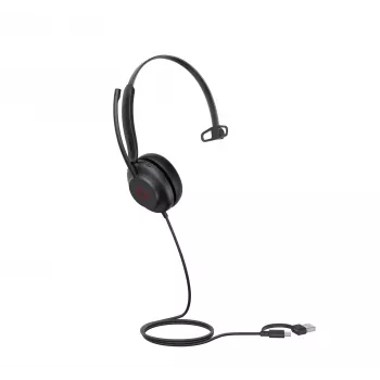 Yealink UH35 Mono UC cuffie USB-C/A, con filo, 20–20000 Hz, chiamate/musica, 96,5 g, cuffie, nero