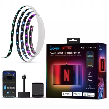 Striscia LED smart Govee H6098 — Wi‑Fi/Bluetooth, nero, 2 kWh/1000h, classe energetica G
