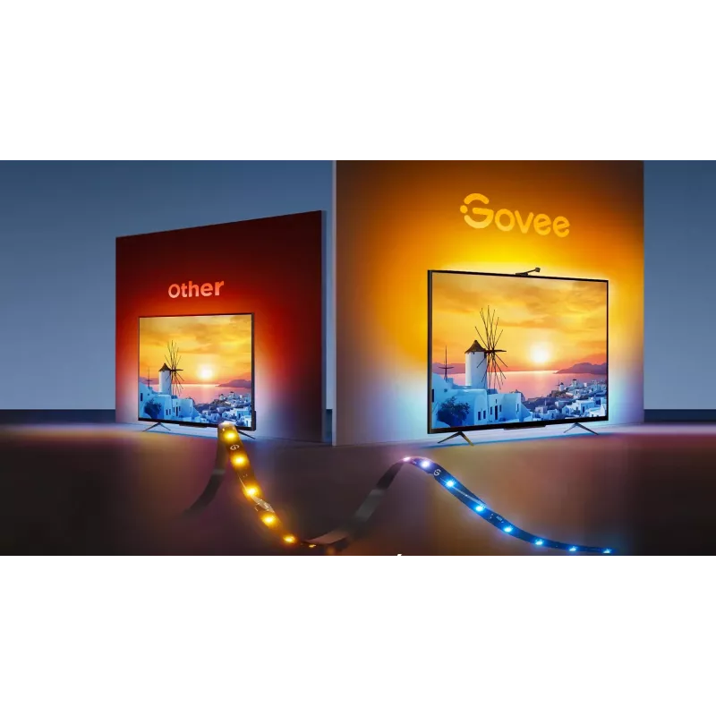 Striscia LED smart Govee H6098 — Wi‑Fi/Bluetooth, nero, 2 kWh/1000h, classe energetica G