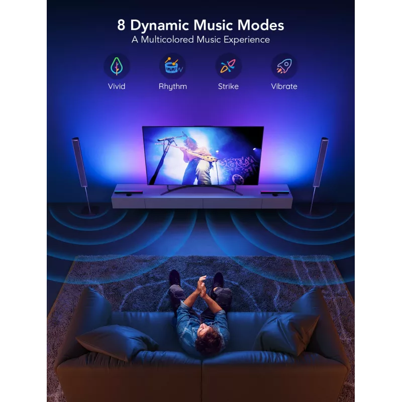 Govee H6046 barre luminose per TV | illuminazione LED | RGBIC, WLAN 2.4GHz, Bluetooth