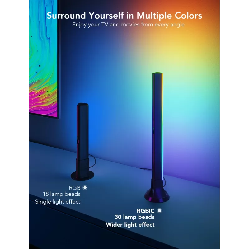 Govee H6046 barre luminose per TV | illuminazione LED | RGBIC, WLAN 2.4GHz, Bluetooth