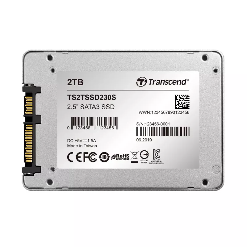 TRANSCEND SSD 230s 2TB 2,5 pollici SATA III 6 Gb/s TLC case in alluminio