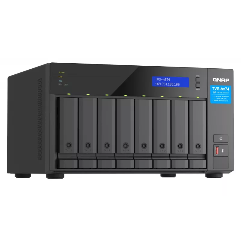 QNAP TVS-H874T-I9-64G NAS/Storage Server Tower Intel® Core™ i9 64 GB DDR4 0 TB QNAP QTS nero