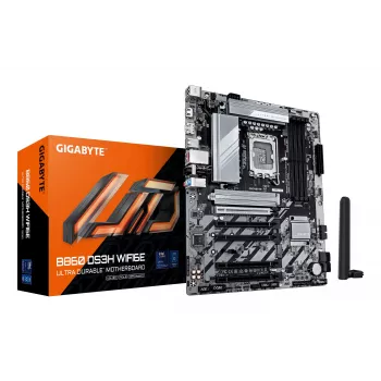 Scheda madre GIGABYTE B860 DS3H WIFI6E - CPU Intel Core Ultra Series, VRM 8+1+2+2 fasi, fino a 9066MHz DDR5, 1xPCIe 5.0 + 1xPCIe 4.0 M.2, 2.5GbE LAN, WIFI 6E, USB 3.2 Gen 2x2