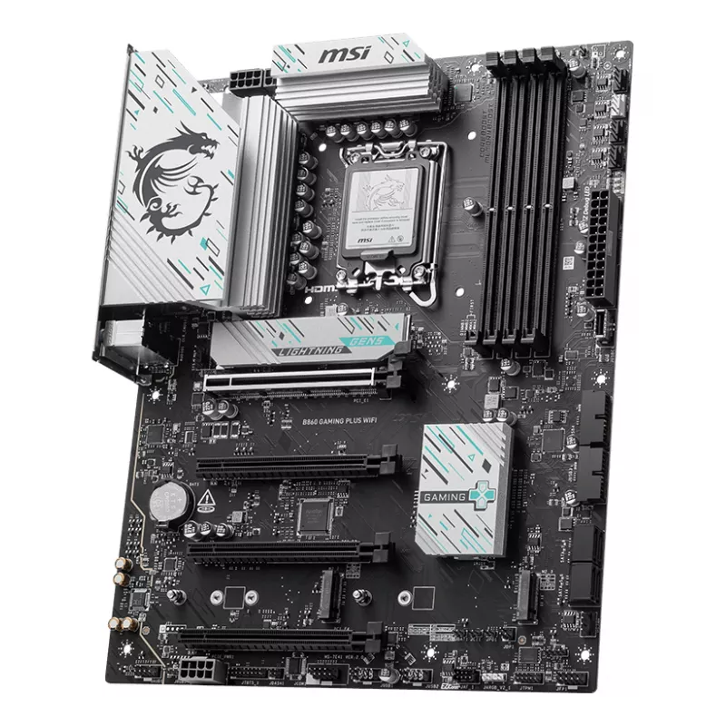 Scheda madre MSI B860 GAMING PLUS WIFI — Intel B860, LGA 1851, ATX, DDR5, 4x DIMM, 3x M.2, Wi-Fi 7, 5GbE