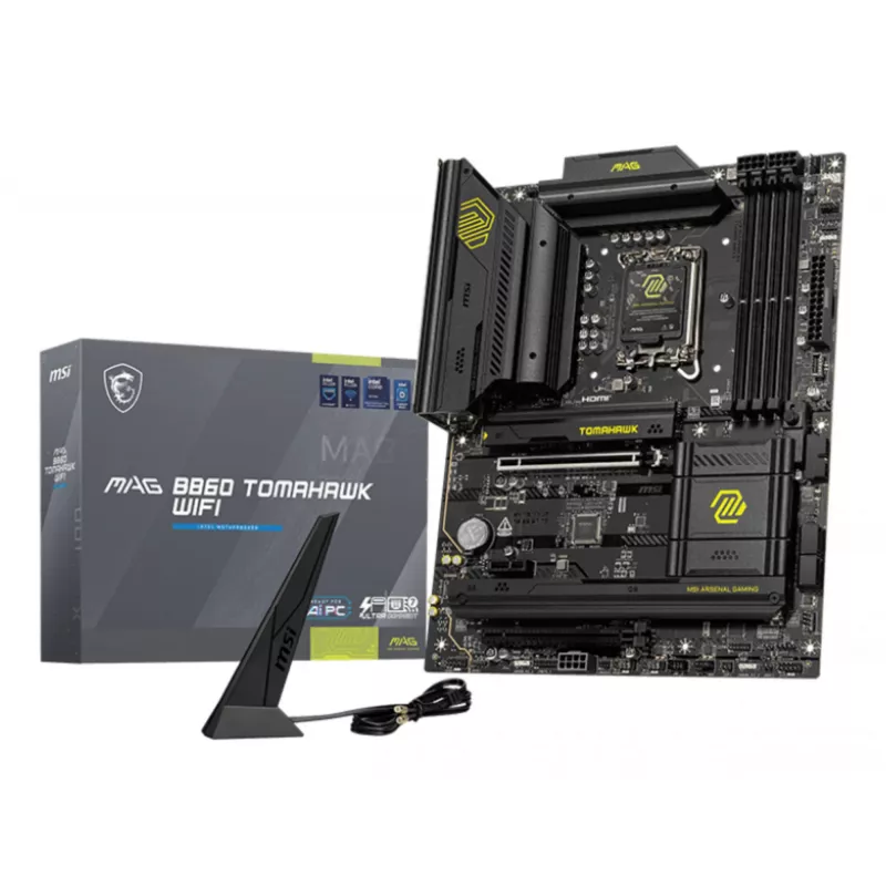 Scheda madre MSI MAG B860 TOMAHAWK WIFI — Intel B860, LGA 1851, ATX, DDR5, 4x DIMM, 3x M.2, Wi-Fi 7, 5GbE