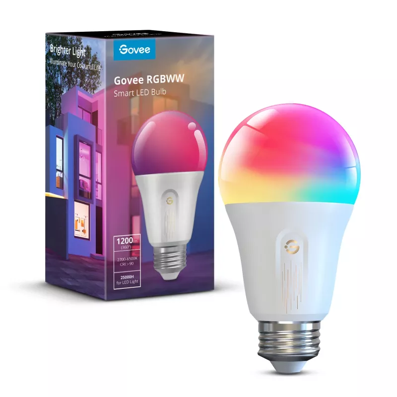 Govee H60093C1 Lampadina smart, 1200 lm, Wi-Fi e Bluetooth, 12 W, E26, bianco