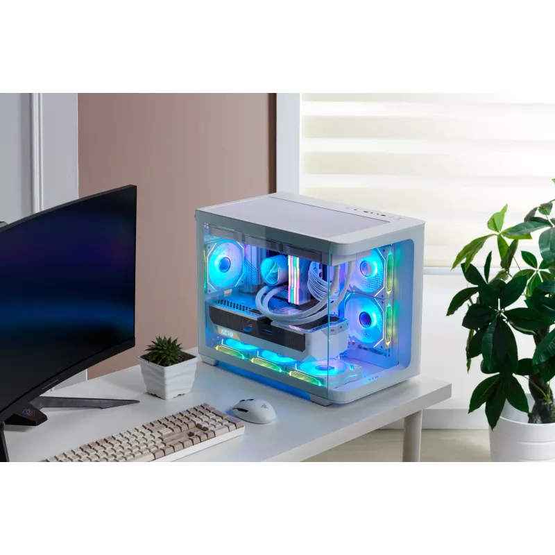 FSP S380-WA Case Mini Tower mITX, mATX bianco ARGB