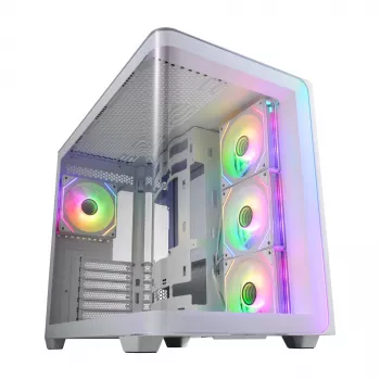 FSP M580-WA Case Midi Tower mITX, mATX bianco ARGB, Midi Tower, PC, bianco, ATX, micro ATX, Mini-ITX, vetro, SPCC, Gaming