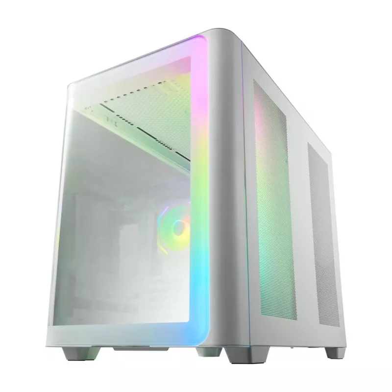 FSP M580-WA Case Midi Tower mITX, mATX bianco ARGB, Midi Tower, PC, bianco, ATX, micro ATX, Mini-ITX, vetro, SPCC, Gaming