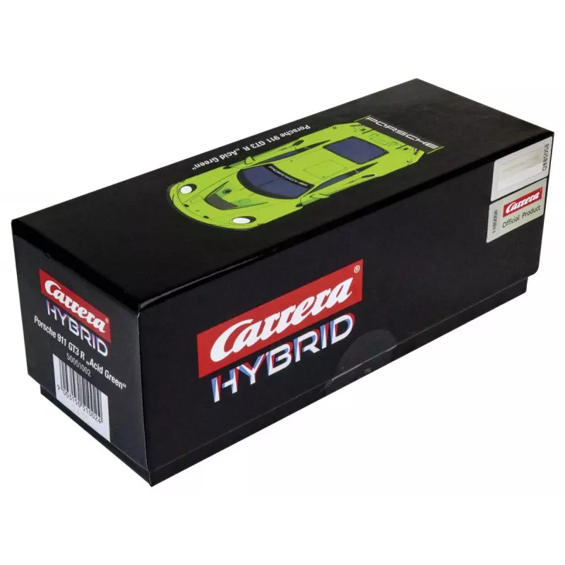 Modello auto sportiva Carrera Porsche 911 GT3 R verde Acid 8 anni