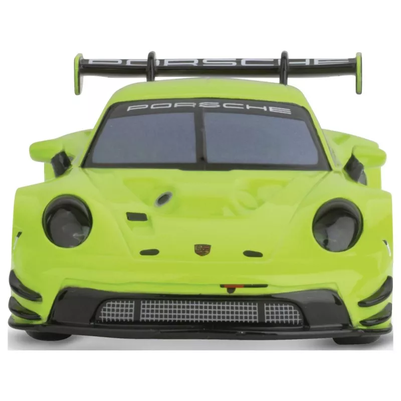 Modello auto sportiva Carrera Porsche 911 GT3 R verde Acid 8 anni