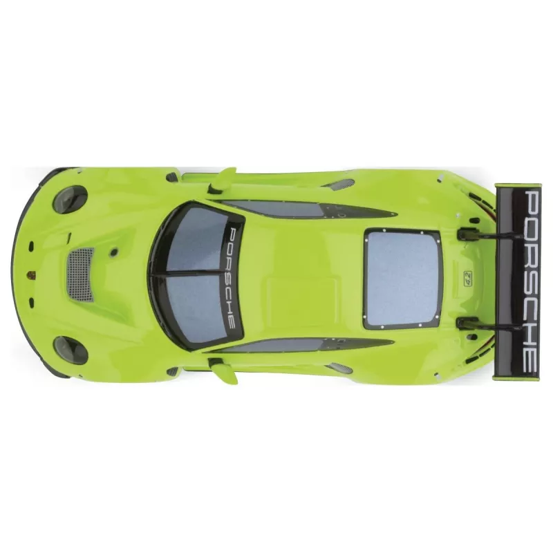 Modello auto sportiva Carrera Porsche 911 GT3 R verde Acid 8 anni