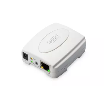 DIGITUS server di stampa USB, 1 porta 1x RJ45, 1x USB A, USB 2.0 per tutti i sistemi operativi comuni
