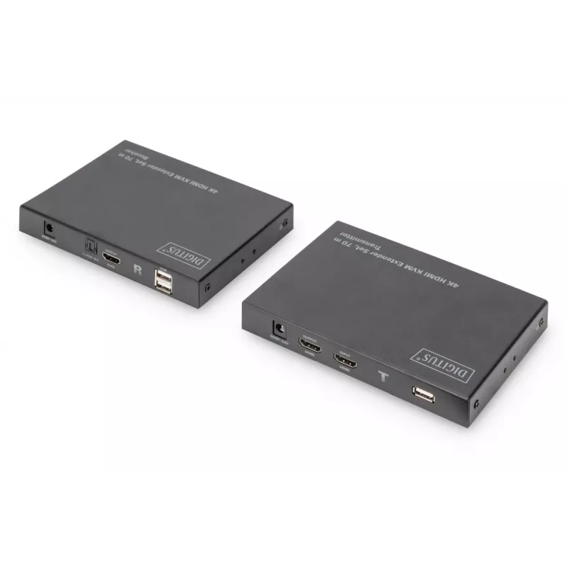 DIGITUS HDMI 2.0 HDMI KVM Extender Set – 70 m, USB 1.1, supporto touch panel
