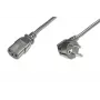 DIGITUS cavo di alimentazione, CEE 7/7 (Type-F) 90° angolato - C13 M/F, 5m H05VV-F3G 1,0 mm² nero direttiva UE