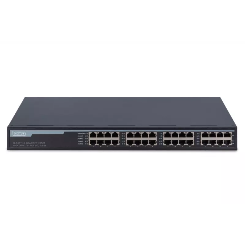 Iniettore Gigabit Ethernet PoE+ Digitus DN-95116 16 porte 250W