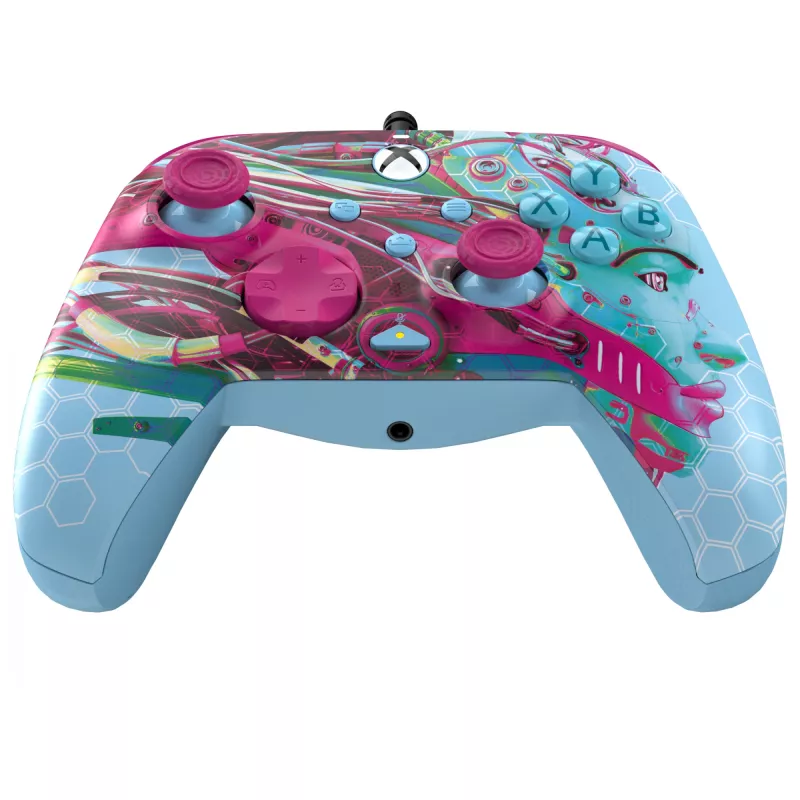 PDP REMATCH GLOW Advanced controller cablato Android Dreams, luminoso al buio, per Xbox Series X|S, Xbox One, PC, USB-C, cavo da 2,43 m, multicolore
