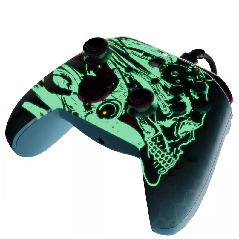 PDP REMATCH GLOW Advanced controller cablato Android Dreams, luminoso al buio, per Xbox Series X|S, Xbox One, PC, USB-C, cavo da 2,43 m, multicolore