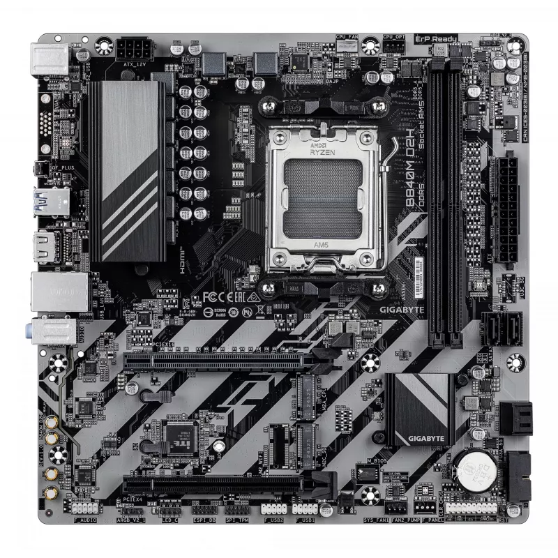 Scheda madre GIGABYTE B840M D2H, AMD Ryzen 9000, Socket AM5, Micro ATX