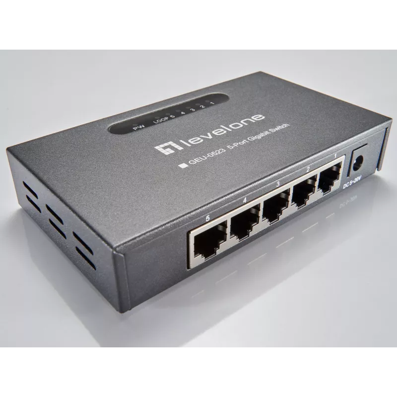 LevelOne GEU-0523 Switch di rete non gestito Gigabit Ethernet (10/100/1000) nero