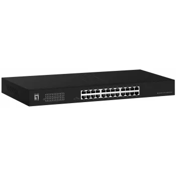 LevelOne Switch 24x GE GEU-2431 kit di montaggio a rack 19 pollici non gestito Gigabit Ethernet (10/100/1000) 1U nero