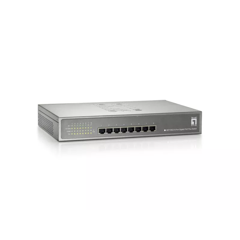 LevelOne Switch Gigabit PoE 8 porte, 802.3at/af PoE, 240W