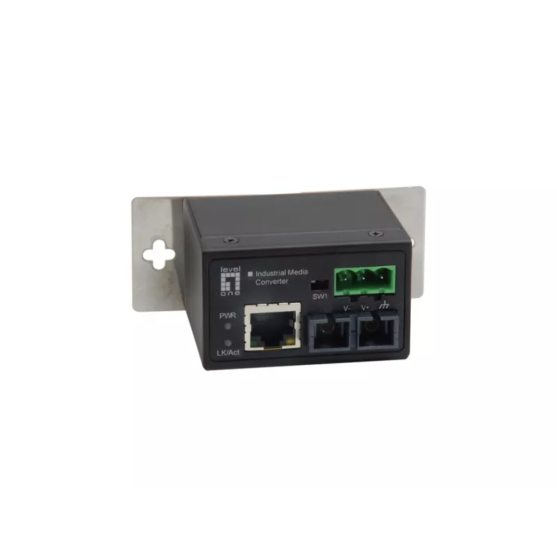 LevelOne IEC-4301 convertitore multimediale Fast Ethernet industriale, RJ45 a fibra monomodale SC, 30 km