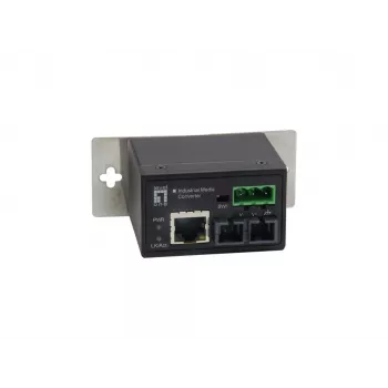 Convertitore di media industriale Fast Ethernet LevelOne da RJ45 a ST, fibra multimodale, 2 km, da -40 °C a 75 °C