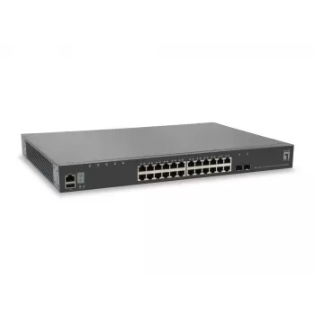 Switch Gigabit L3 managed stackable LevelOne KILBY 28 porte, 2 x 10GbE SFP+, 1 x slot per moduli 10GbE