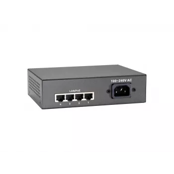 LevelOne switch Fast Ethernet PoE 5 porte, 802.3at/af PoE, 4 uscite PoE, 65W