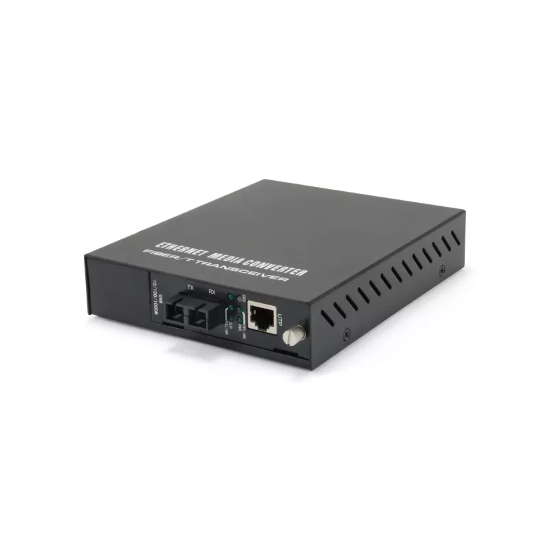 Convertitore di media Gigabit managed LevelOne da RJ45 a SC, fibra monomodale, 20 km