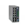 LevelOne IGP-1271 TURING switch industriale L3 Lite gestito Gigabit PoE+, 12 porte (8 x PoE+, 4 x SFP), 240 W, guida DIN, DC