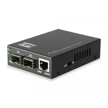 Switch convertitore di media Gigabit LevelOne da RJ45 a SFP, 2 x SFP, 1 x RJ45