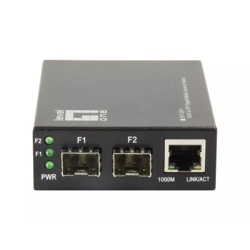 Switch convertitore di media Gigabit LevelOne da RJ45 a SFP, 2 x SFP, 1 x RJ45