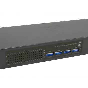 LevelOne switch Fast Ethernet PoE 34 porte, 802.3at/af PoE, 32 uscite PoE, 2 x Gigabit RJ45, 250W