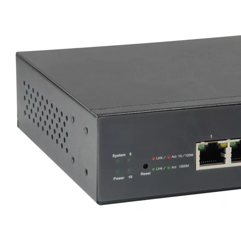 Switch PoE Gigabit Web Smart LevelOne 10 porte, 8 uscite PoE, 2 x Gigabit SFP, 70W