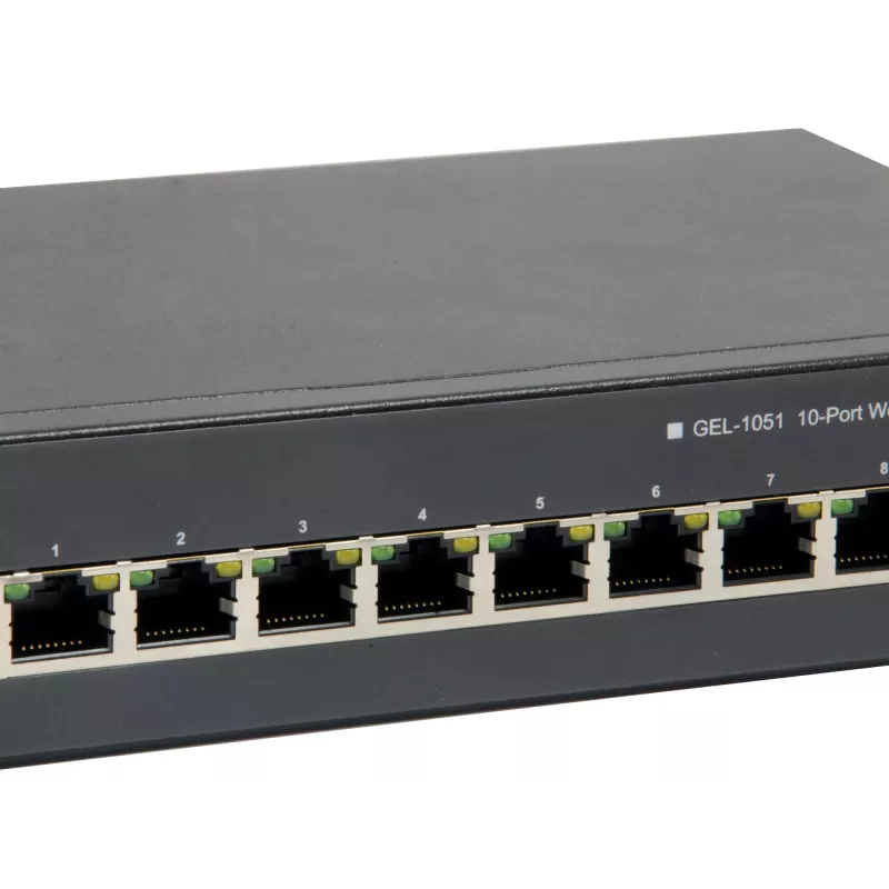 Switch PoE Gigabit Web Smart LevelOne 10 porte, 8 uscite PoE, 2 x Gigabit SFP, 70W
