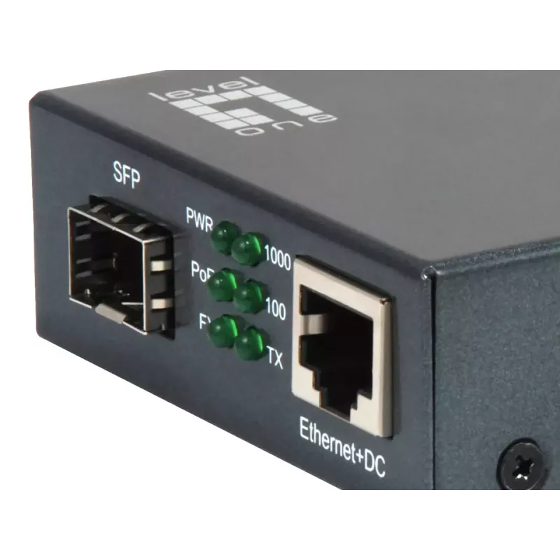 Convertitore di media LevelOne RJ45 su SFP Gigabit, PoE PSE
