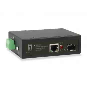 Convertitore di media industriale LevelOne RJ45 su SFP Gigabit, 1 uscita PoE