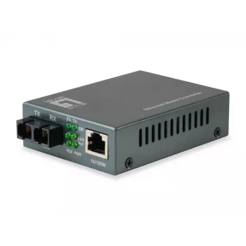 Convertitore di media LevelOne RJ45 su SC Fast Ethernet, fibra monomodale, 1310 nm, 40 km