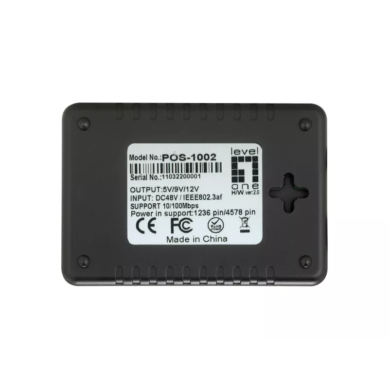 Splitter PoE Fast Ethernet LevelOne, 802.3af PoE, uscita 5-12V DC