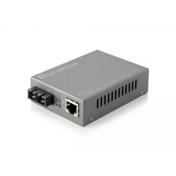Convertitore di media LevelOne RJ45 su SC Fast Ethernet gestito, fibra monomodale, 20 km