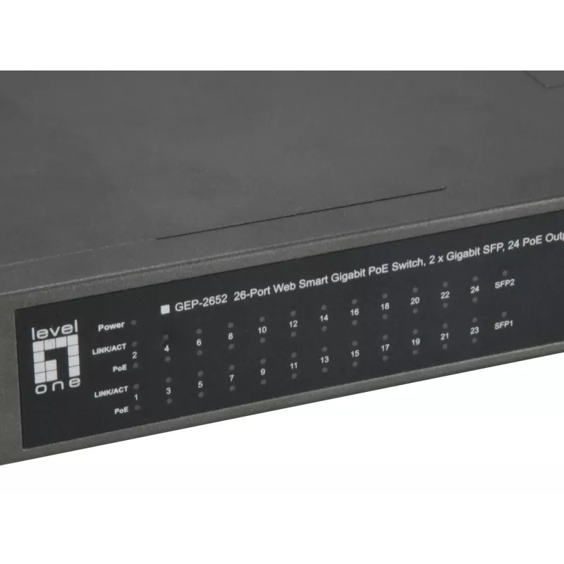 LevelOne GEP-2652 switch di rete gestito L2 Gigabit Ethernet (10/100/1000) Power over Ethernet (PoE) grigio