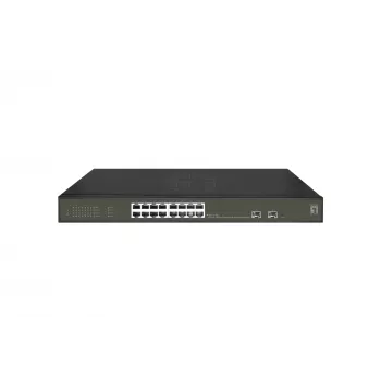 LevelOne Hilbert switch Smart Lite Gigabit PoE a 18 porte, 16 uscite PoE, 2 x Gigabit SFP, 802.3at/af PoE, budget PoE 230 W