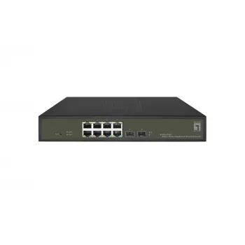 LevelOne Hilbert switch Smart Lite Gigabit PoE a 10 porte, 8 uscite PoE, 2 x Gigabit SFP, 802.3at/af PoE, budget PoE 130W