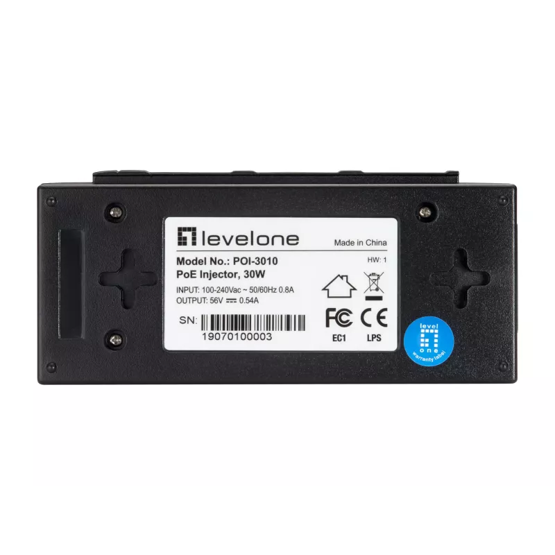 LevelOne POI-3010 adattatore PoE Fast Ethernet, Gigabit Ethernet 52 V