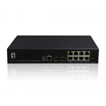 LevelOne KILBY switch L2 gestito Gigabit PoE a 10 porte, 2 x SFP, 802.3at/af PoE, 125W, 8 uscite PoE