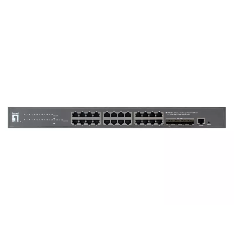 LevelOne GTP-2871 switch di rete gestito L3 Gigabit Ethernet (10/100/1000) Power over Ethernet (PoE) grigio